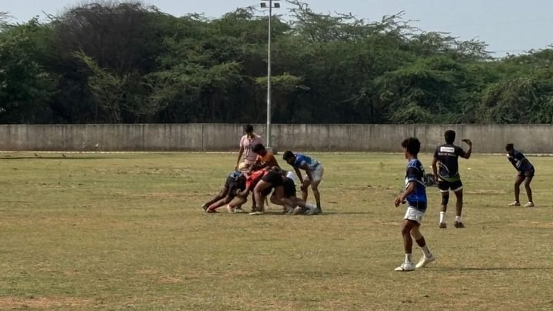 A tackle on uneven ground can lead to severe injuries for the training athletes. Vitasta Kaul | ThePrint
