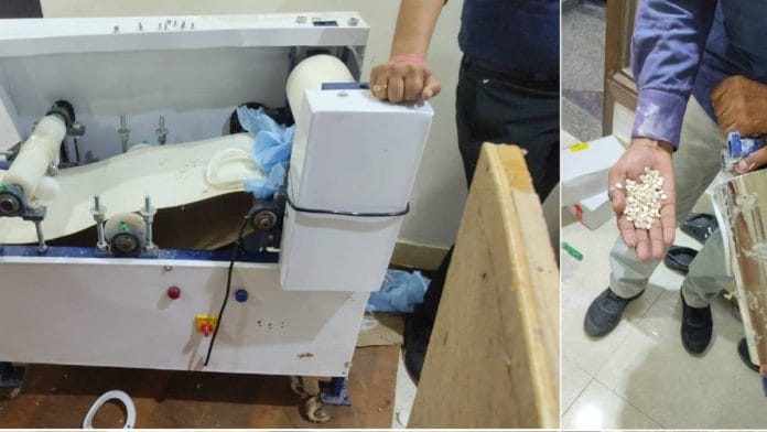 Narcotics Control Bureau (NCB), under Operation Ragepill, recovered Captagon tablets from inside a chapati-cutting machine at a rented accommodation in Delhi. A Syrian national, alleged to be a member of the drug syndicate, has also been arrested | ANI