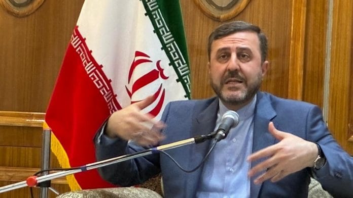 Iranian Deputy Foreign Minister Kazem Gharibabadi interacting with the media in New Delhi on 13 May 2026 | Keshav Padmanabhan/ThePrint