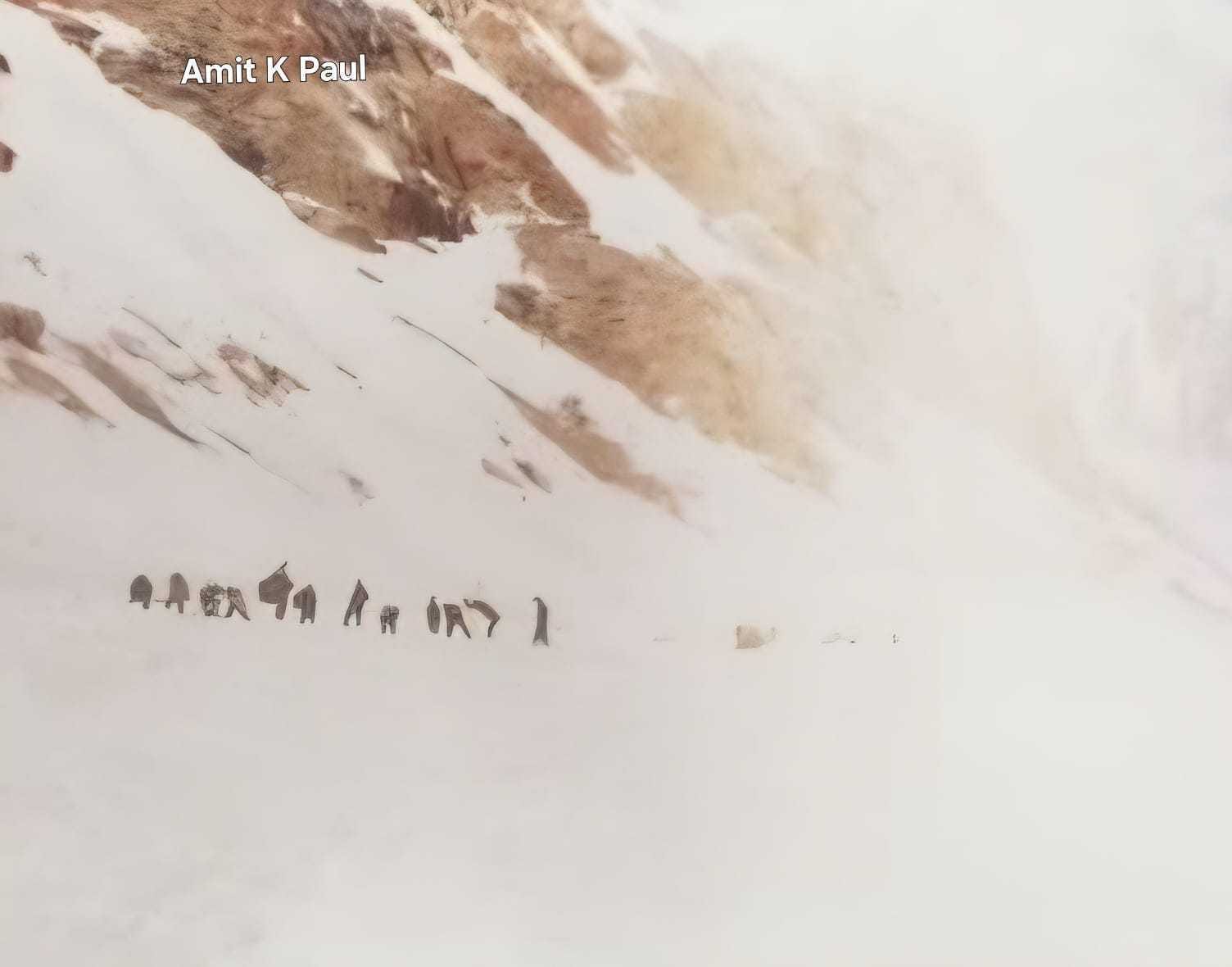 Rescue operations in progress at the avalanche site