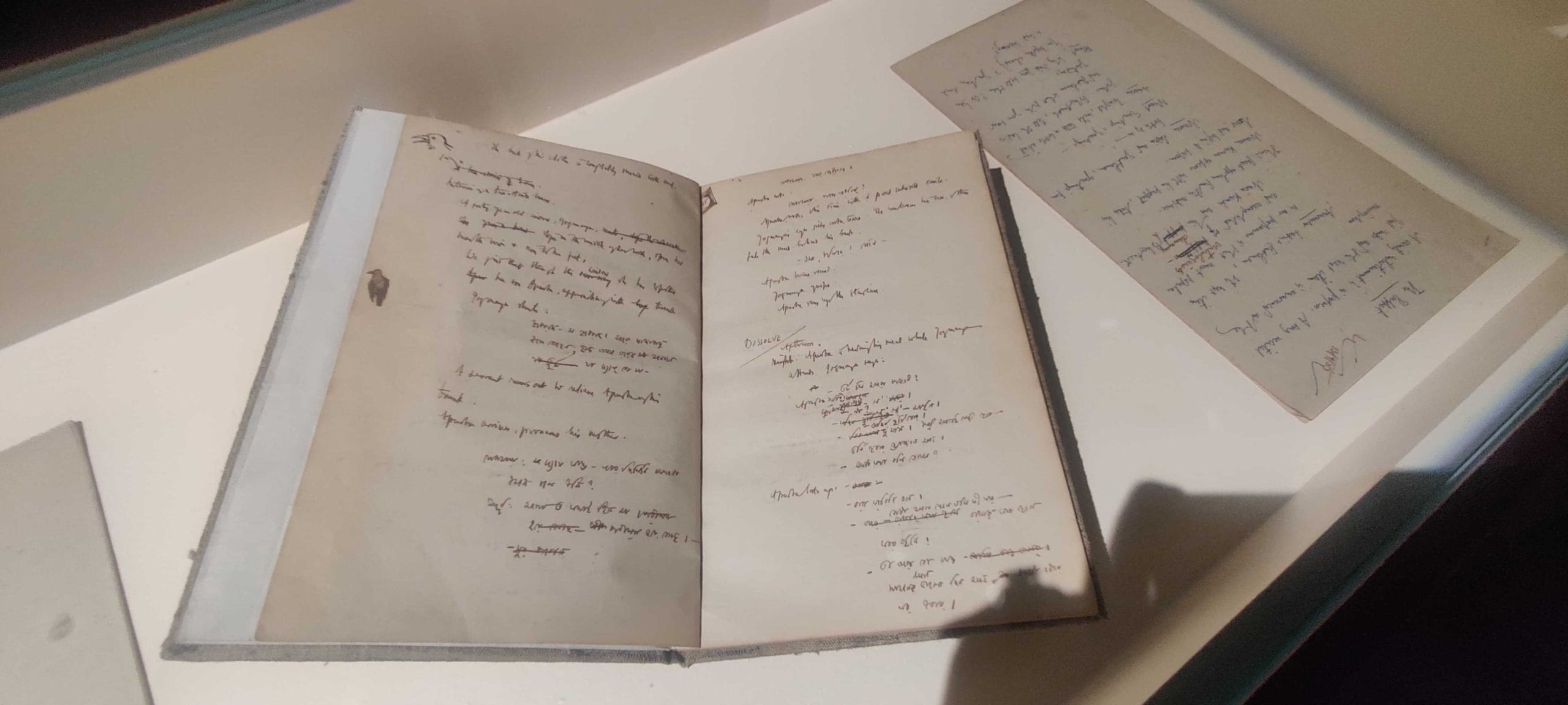 Visitors spent more time studying Ray's handwritten notes and drafts than some of the photographs on display | Photo: Stela Dey, ThePrint