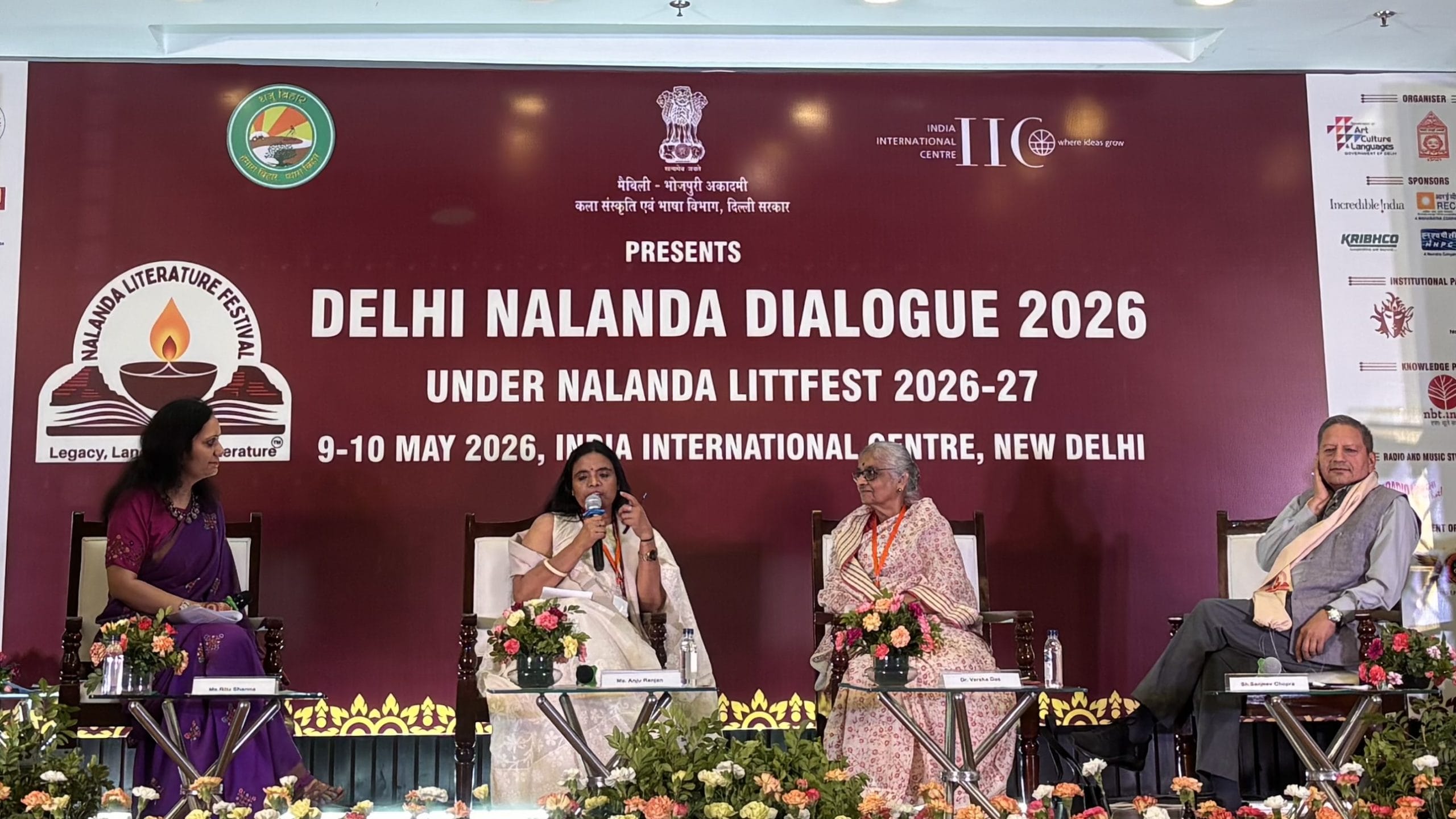 (L-R) Ritu Sharma, Anju Ranjan, Varsha Das, and Sanjeev Chopra at the India International Centre, New Delhi | Photo: Nishtha Modgil