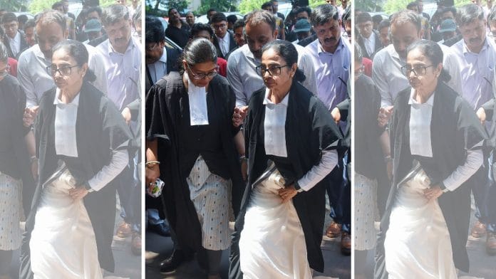 Former West Bengal Chief Minister Mamata Banerjee appears before the Calcutta High Court over a PIL on post-poll violence, in Kolkata on Thursday | ANI