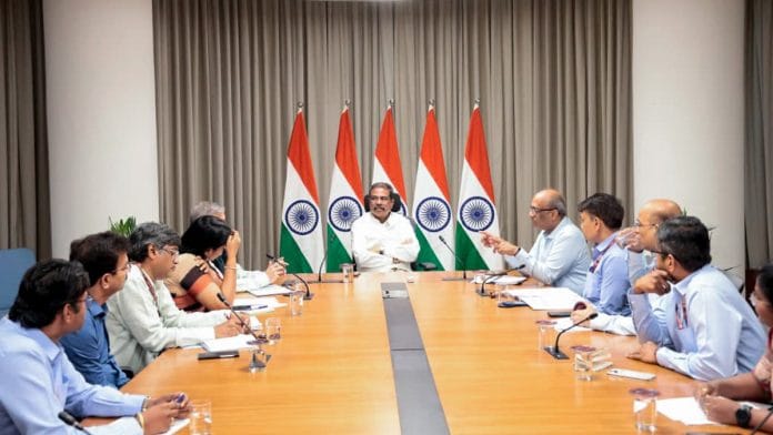 Representational | File photo of Union Education Minister Dharmendra Pradhan chairing a high-level review meet with central security and intelligence agencies in New Delhi on 20 May 2026 ahead of Re-NEET | ANI