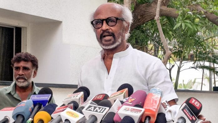 Actor Rajinikanth holds a press conference at his residence, in Chennai on 17 May 2026 | ANI