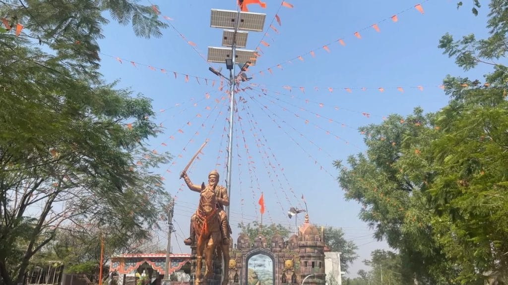 Solar panels fitted in the town square to provide electricity | Kasturi Walimbe | ThePrint
