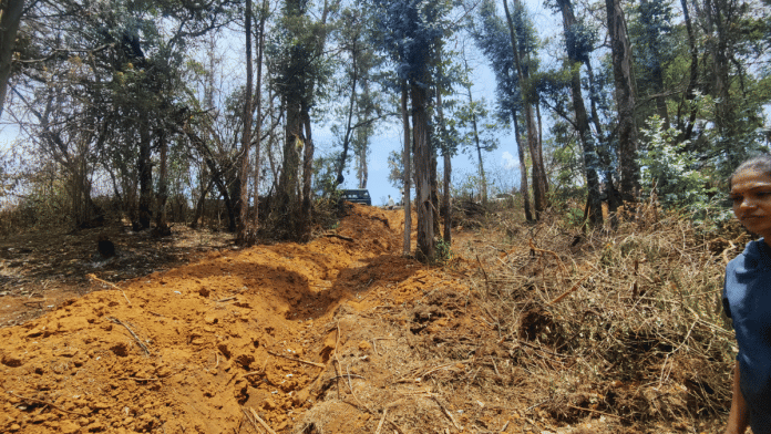 A trench dug up to stop the spread of forest fire in Parsons Valley, Mukurthi National Park | Shweta Tripathi | ThePrint