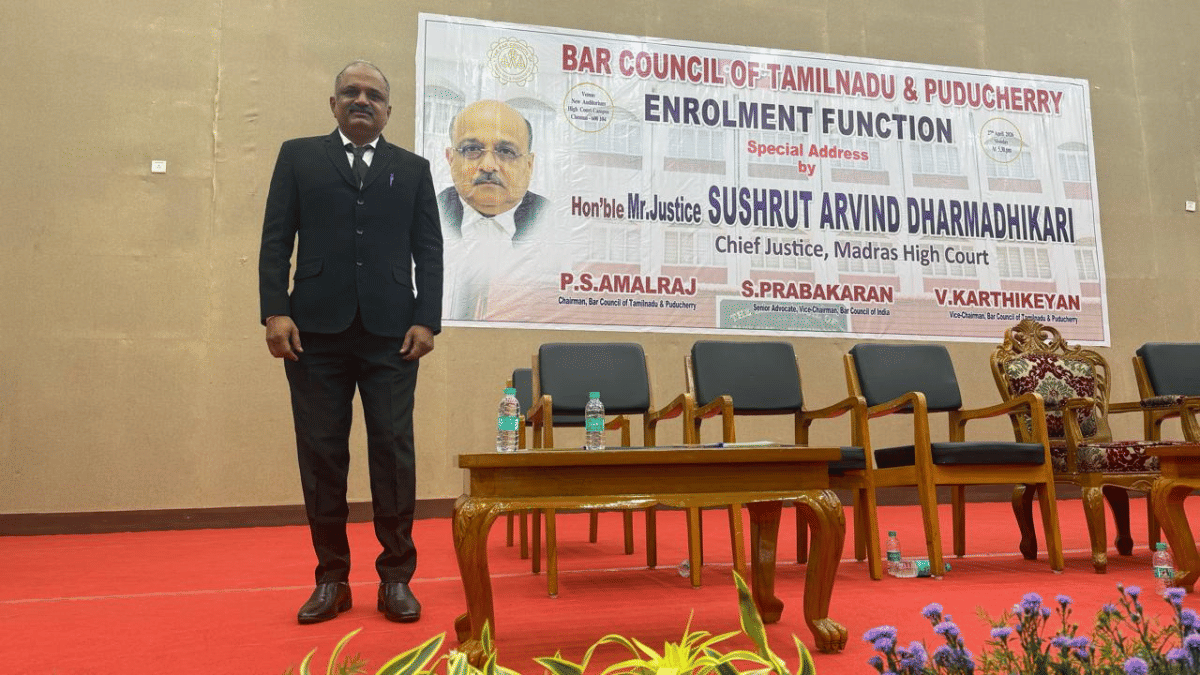 Perarivalan at the event in which he was enrolled with the Bar Association of Tamil Nadu and Puducherry as a lawyer | By Special Arrangement