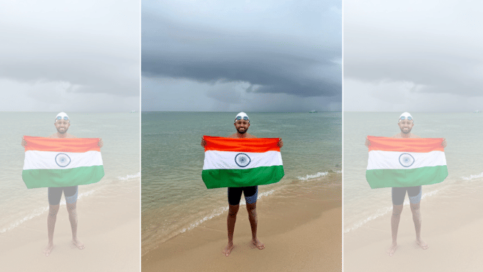 Lt. Cmdr. Samar G Hosur described the swim across Palk Strait an 'absolute surreal experience.' | By Special Arrangement