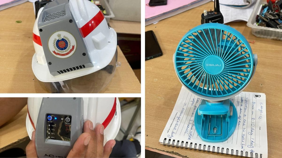 AC helmets and hand-held fans are among the devices that the police are using to brave harsh summer heat while on duty | Photos: By special arrangement
