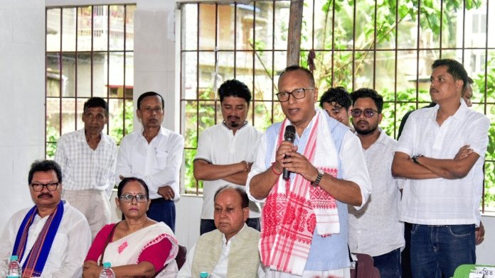 Pradyut Bordoloi during an an election meeting in Guwahati. | ANI