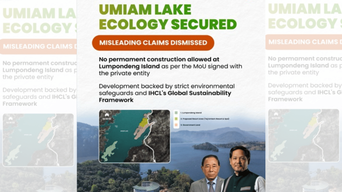 Tourism department poster assuring only temporary structures on would be allowed on Lumpongdeng Island.