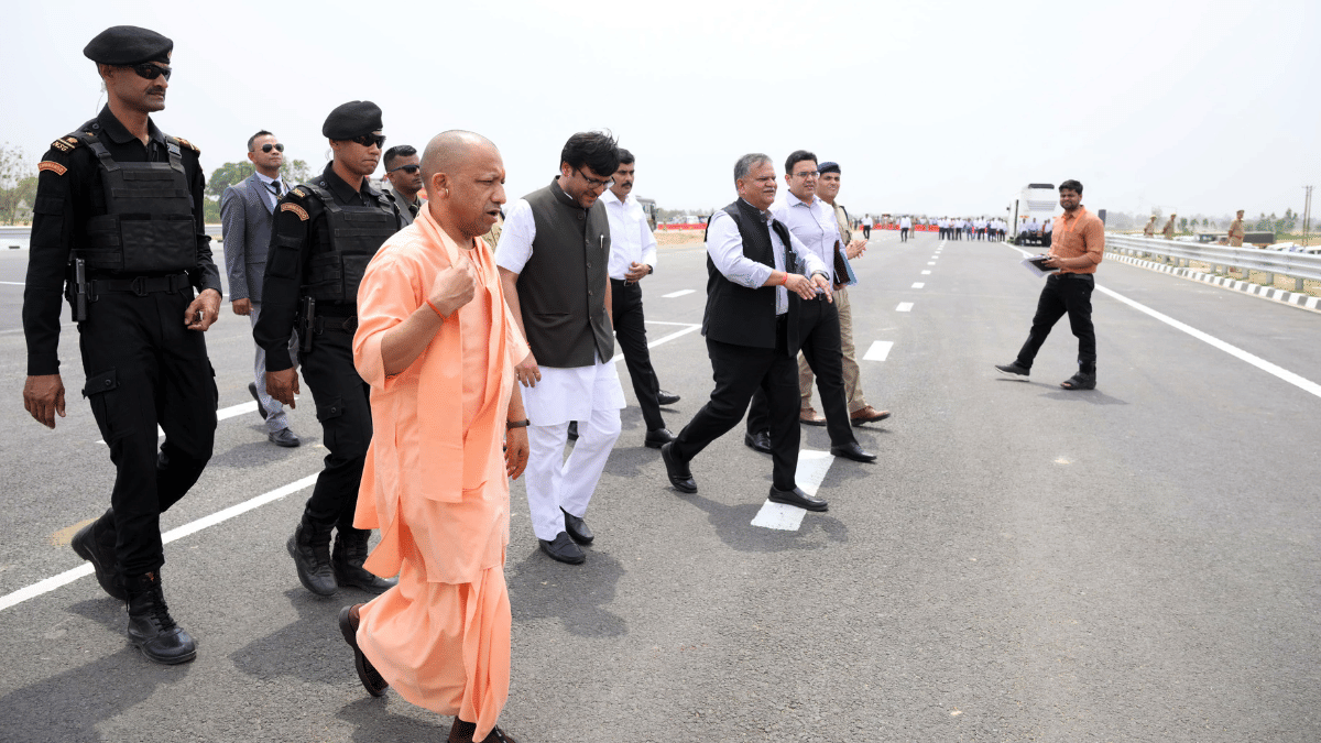 Uttar Pradesh CM Yogi Adityanath inspects Ganga Expressway in Hardoi two day before it was inaugurated in 29 April. | ANI