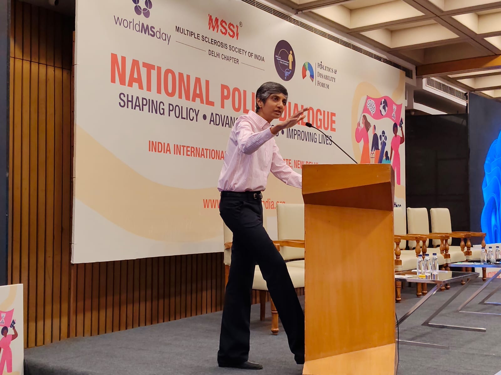 Rajya Sabha MP Dr Menaka Guruswamy speaking at the event | Akshat Mohan | ThePrint