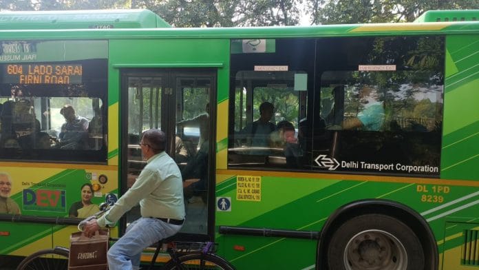 Even this new clean, green fleet runs into an old Delhi problem: Buses that arrive late and infrequently. | Akanksha Mishra | ThePrint