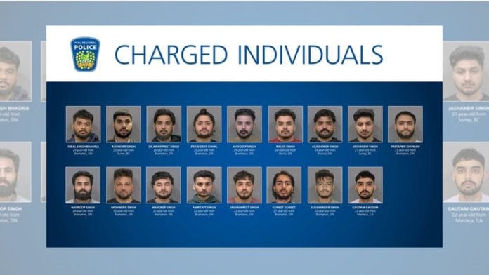 Mugshots of arrested individuals released by Ontario Peel Regional Police | X