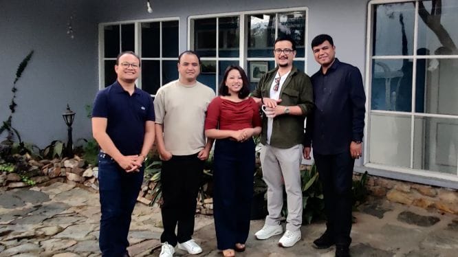 The Shillong Chamber Choir members (l-r) Kynsaibor Lyngdoh, Riewbankit Lyndem, Ibarisha Lyngdoh, William Richmond Basaiawmoit, Banlam Lyndem in Shillong | Stela Dey, ThePrint