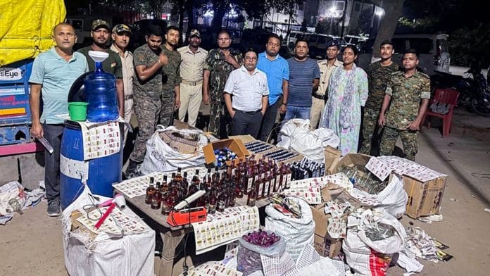 Representational image | The Prohibition and Excise Department seized fake English liquor from Kanti Factory, Gandhinagar, Patna, 17 October 2024 | ANI