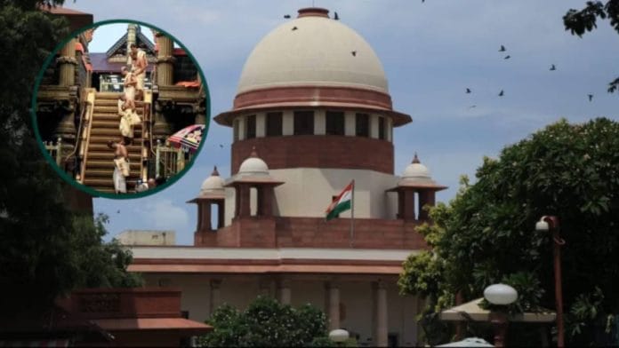 Supreme Court of India & (inset) Sabarimala Temple | Commons