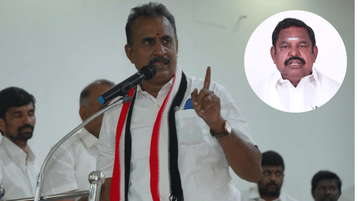 AIADMK leader S.P. Velumani & general secretary Edapaddi K. Palaniswami (inset) | Photos: X