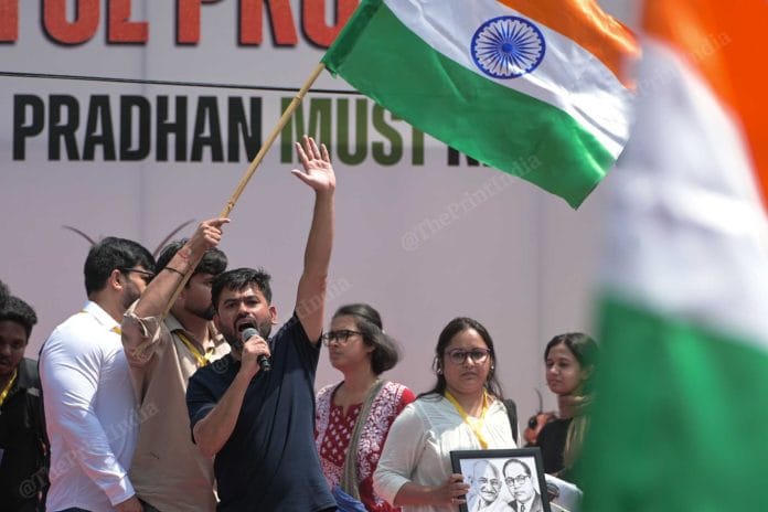 Cockroach Janata Party founder Abhijeet Dipke at Jantar Mantar in New Delhi Saturday | Suraj Singh Bisht