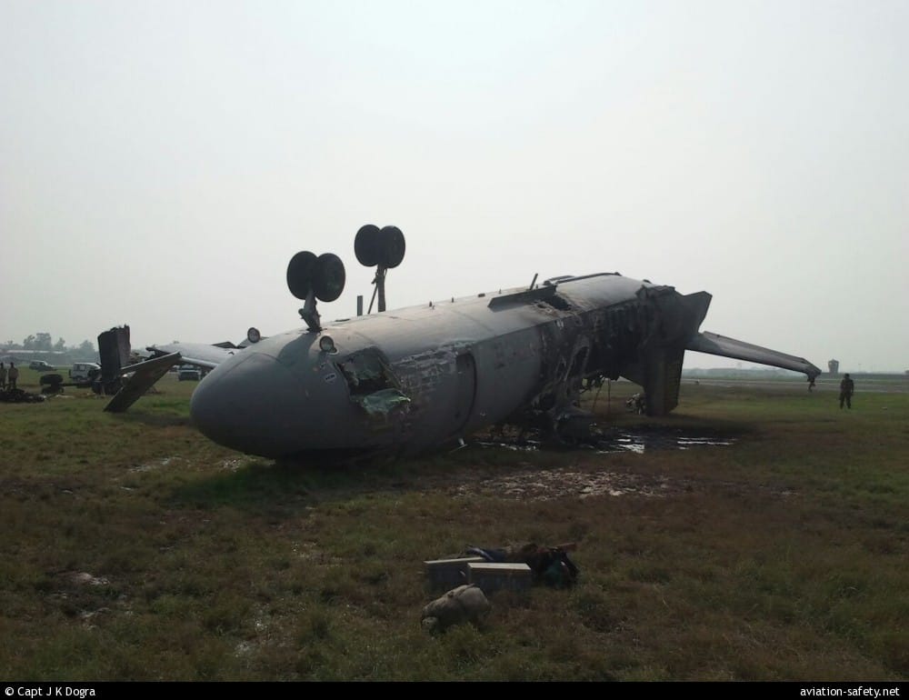 The upturned AN-32 aircraft that crashed in Chandigarh on 20 September 2024 | Source : aviation-safety.net