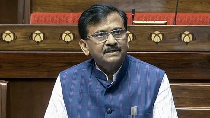 Representational Image | S-UBT MP Sanjay Raut speaks in Rajya Sabha during the Budget Session, in New Delhi on Monday. (Sansad TV/ANI Video Grab)