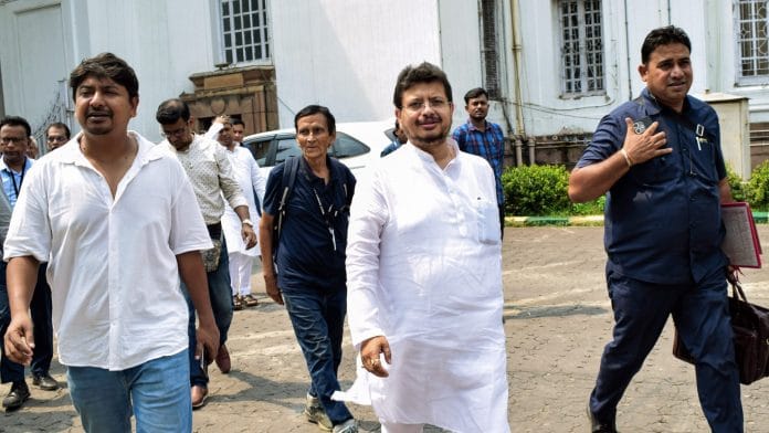 Trinamool Congress MLA Ritabrata Banerjee leaves from Vidhan Sabha, in Kolkata on Wednesday. | ANI Photo