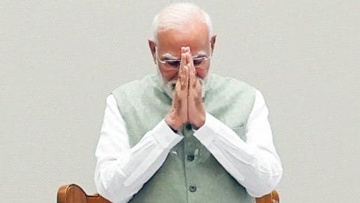 New Delhi, Jun 10 (ANI): Prime Minister Narendra Modi receives standing ovation as the Union Cabinet passes a resolution applauding him for becoming the longest-serving elected Prime Minister for consecutive terms, in New Delhi on Wednesday. (PMO/ANI Photo)