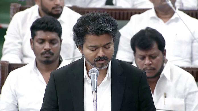 Chennai, Jun 19 (ANI): Tamil Nadu Chief Minister C. Joseph Vijay speaks during the proceedings on the second day of the State Assembly session, in Chennai on Friday. (TN Assembly/ANI Video Grab)