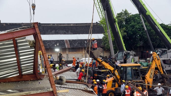 Kolkata, Jun 25 (ANI): Search and rescue operations are underway after a three-storey under-construction warehouse collapsed at Taratala, in Kolkata on Wednesday. (ANI Photo)