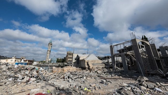 Damage by Israeli airstrikes in the centre of Nabatieh on June 26, 2026 in Nabatieh, Lebanon. Ongoing fighting between Israeli forces and Hezbollah in southern Lebanon has complicated the peace process between the US and Iran, after the two sides signed a memorandum of understanding (MOU), which declared 