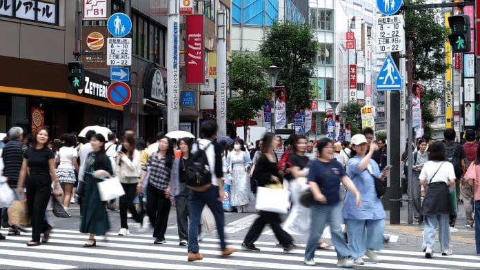 Pedestrians in the Ikebukuro district of Tokyo.