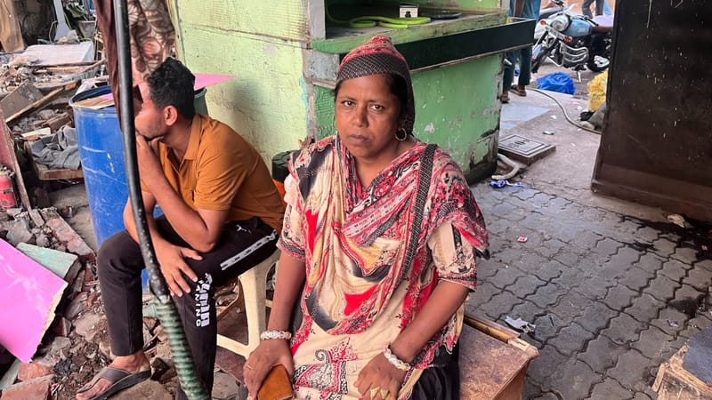 Aasiya Bano sits under a foot over-bridge facing Garib Nagar | Kasturi Walimbe/ThePrint
