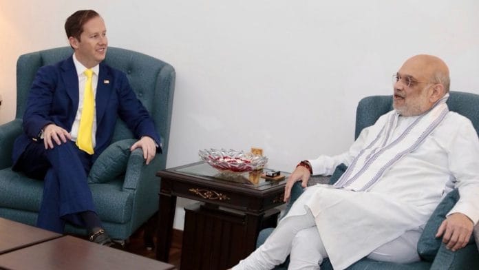 Amit Shah meets US ambassador Sergio Gor | Source: X/Sergio Gor