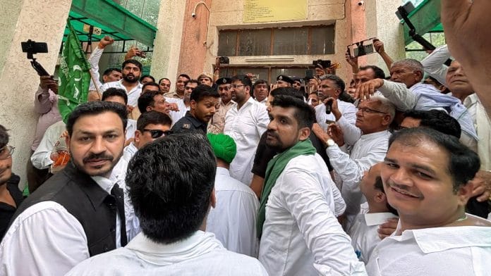 INLD MLA Arjun Chautala during protest in Rohtak on 1 June 2026 | X @Achautala