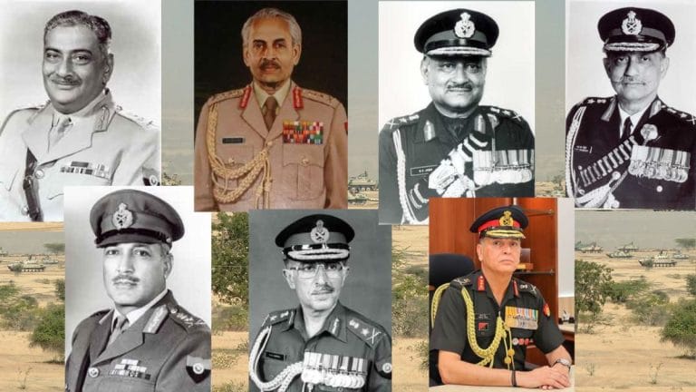 Lt Gen Dhiraj Seth will be the 7th COAS from Armoured Corps. Who are the others