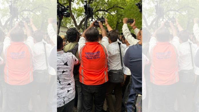 Delhi Police photographer at CJP protest at Jantar Mantar, New Delhi, on 6 June 2026 | By special arrangement