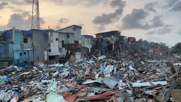 Leftover rubble from demolition drive at Garib Nagar in Bandra East, Mumbai | Kasturi Walimbe/ ThePrint