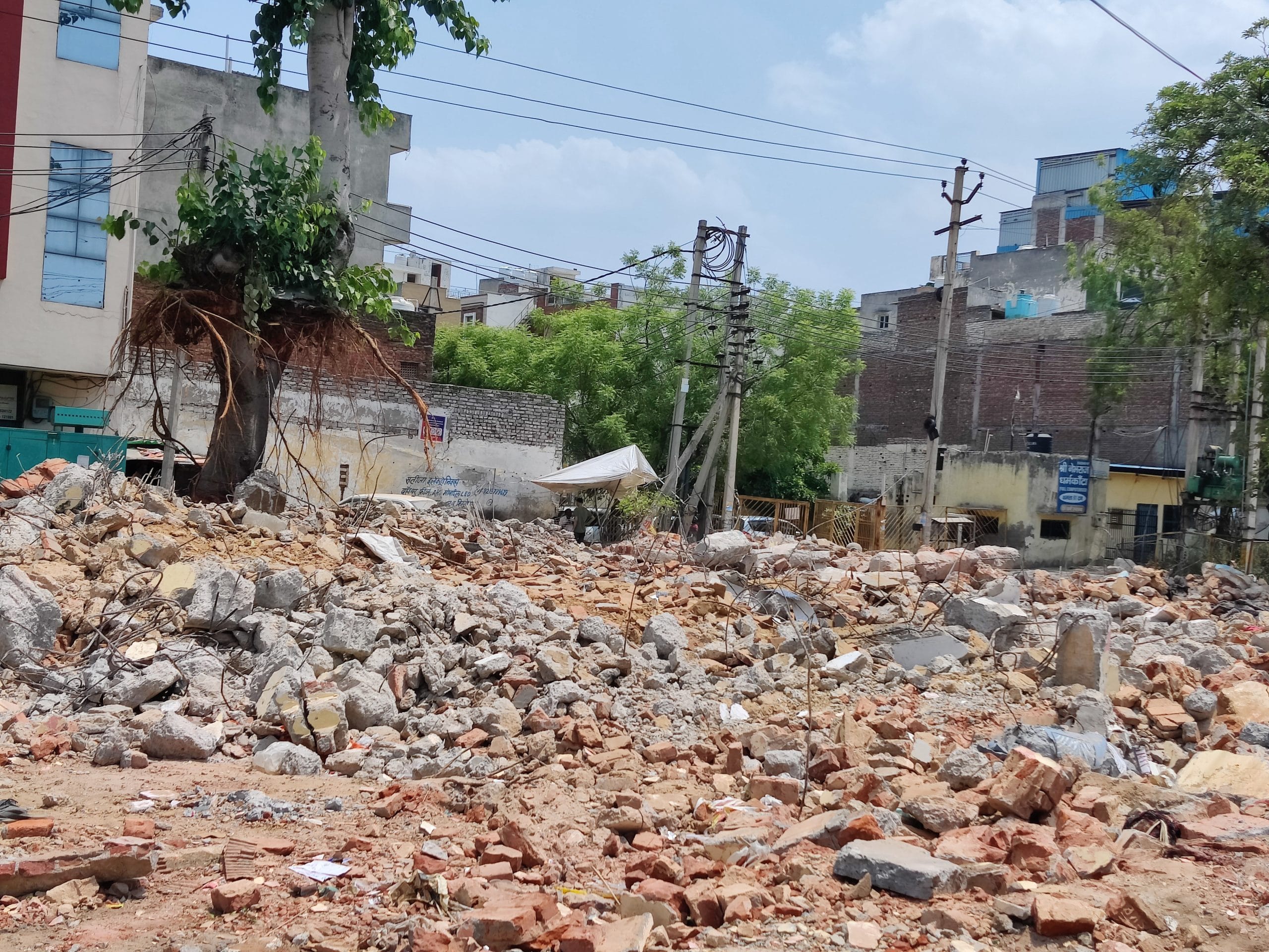 The site after the temple was demolished by the Faridabad Municipal Corporation | Photo: Sagrika Kissu | ThePrint