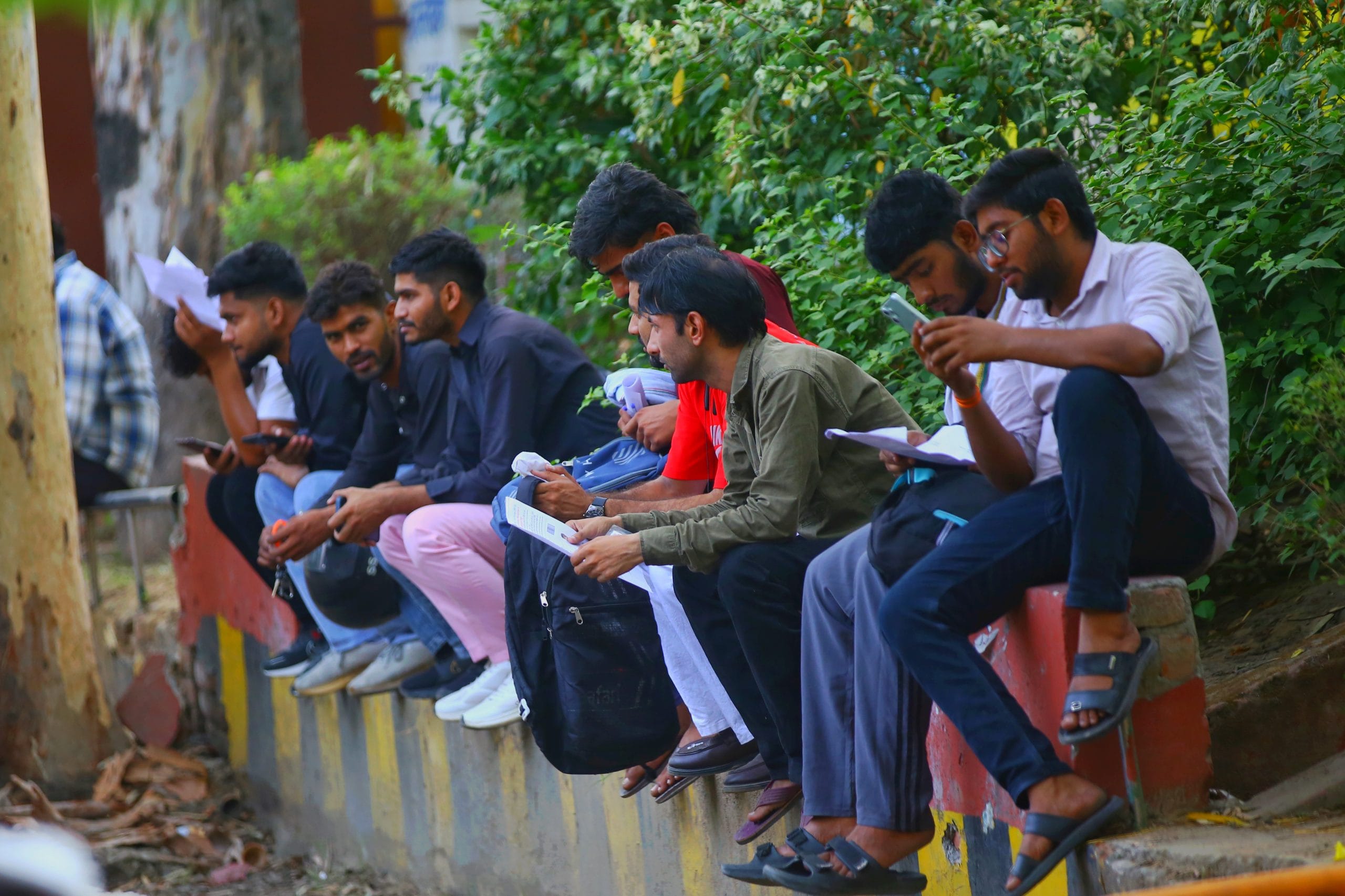 Aspirants outside the exam centre in Bijnor. | Manisha Mondal | ThePrint