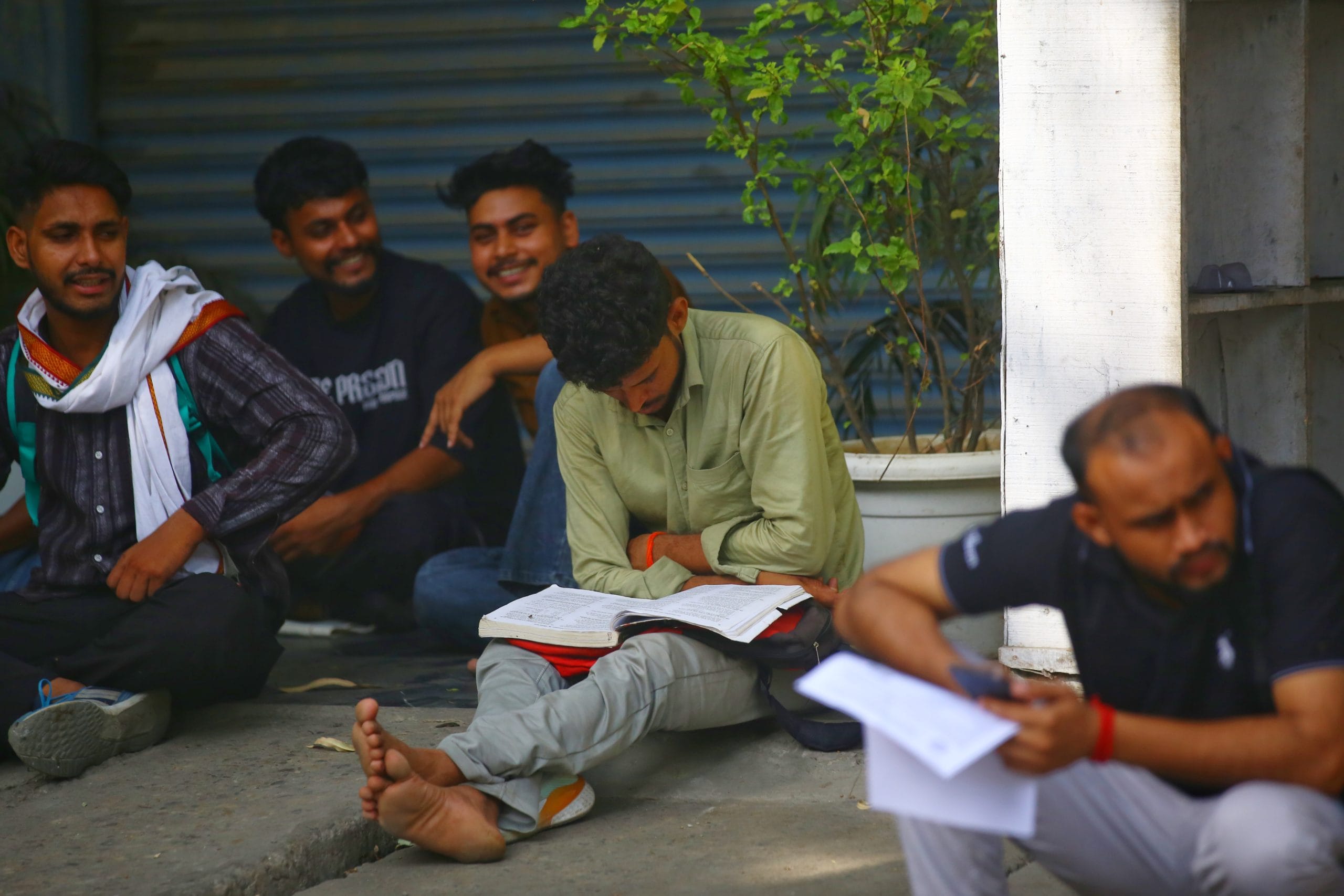 Aspirants outside the exam centre in Bijnor. | Manisha Mondal | ThePrint