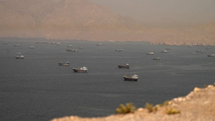 Vessels at the Strait of Hormuz, as seen from Musandam, Oman, June 18, 2026. | REUTERS/Stringer/File Photo