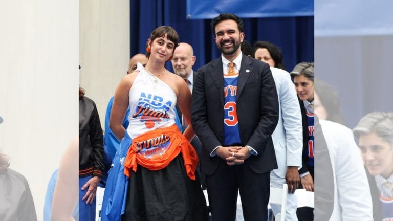 Rama Duwaji’s custom outfit at Knicks victory parade sparks buzz