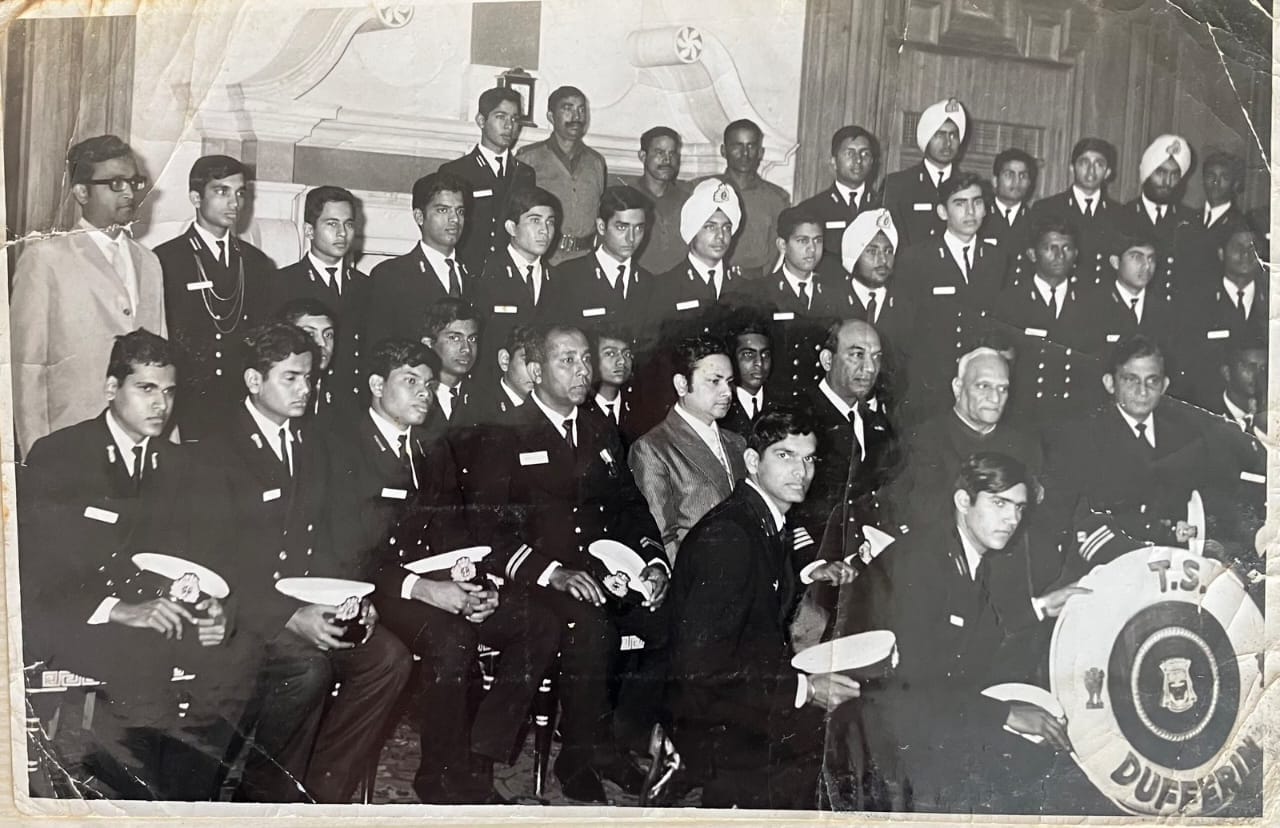 Capt KD Puri (seated on the left of President VV Giri). This photograph was taken when the contingent of Dufferin Cadets were taking part in the Republic Day Parade in 1972 | Photo by special arrangement