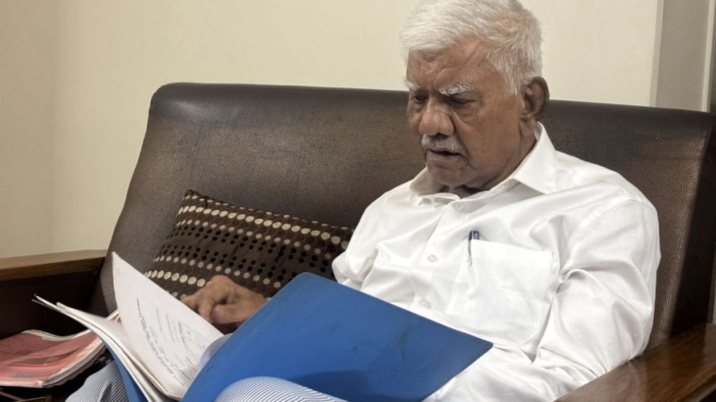 Retired IAF officer Ranbir Singh Khokhar, who lives in Jia Sarai.