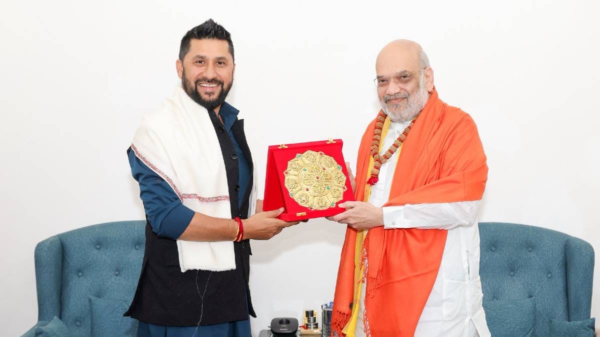 Union Home Minister Amit Shah (right) with Rabi Lamichhane, chairman of Nepal’s Rastriya Swatantra Party (RSP), in New Delhi Tuesday | X/@HMOIndia