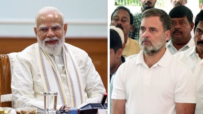 Prime Minister Narendra Modi and Congress leader Rahul Gandhi | Source: ANI/PMO