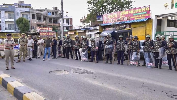 **EDS: SCREENGRAB VIA PTI VIDEOS** Jaipur: Security heightened during a demolition drive in Jaipurs Malviya Nagar area, Rajasthan, Monday, June 8, 2026. (PTI Photo) (PTI06_08_2026_000044B)