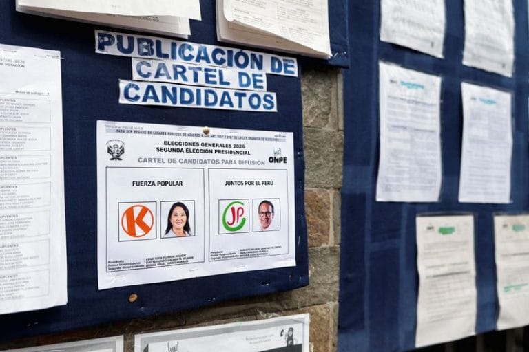 Peru’s presidential election runoff is too close to call, exit poll shows